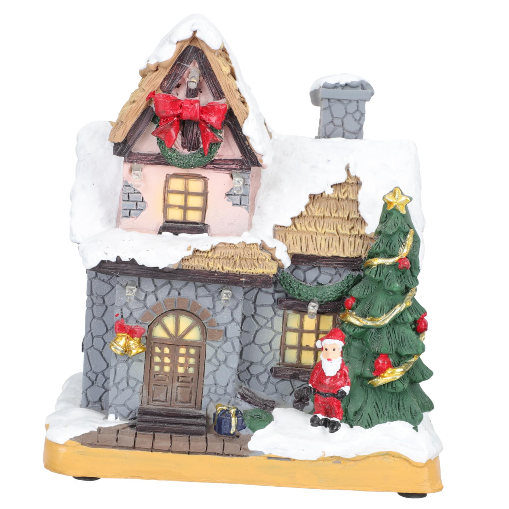 PRETYZOOM Adorno Navideño de Resina Casa Luminosa, Adorno Delicado para Oficina y Dormitorio Que CREA Ambiente Festivo de Navidad
