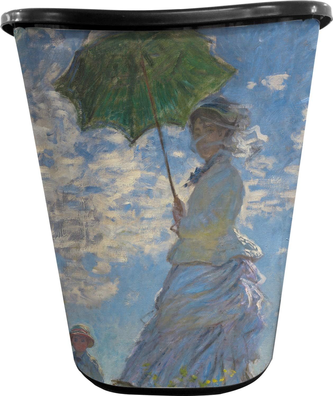Promenade Woman by Claude Monet Waste Basket - Double Sided (Black)