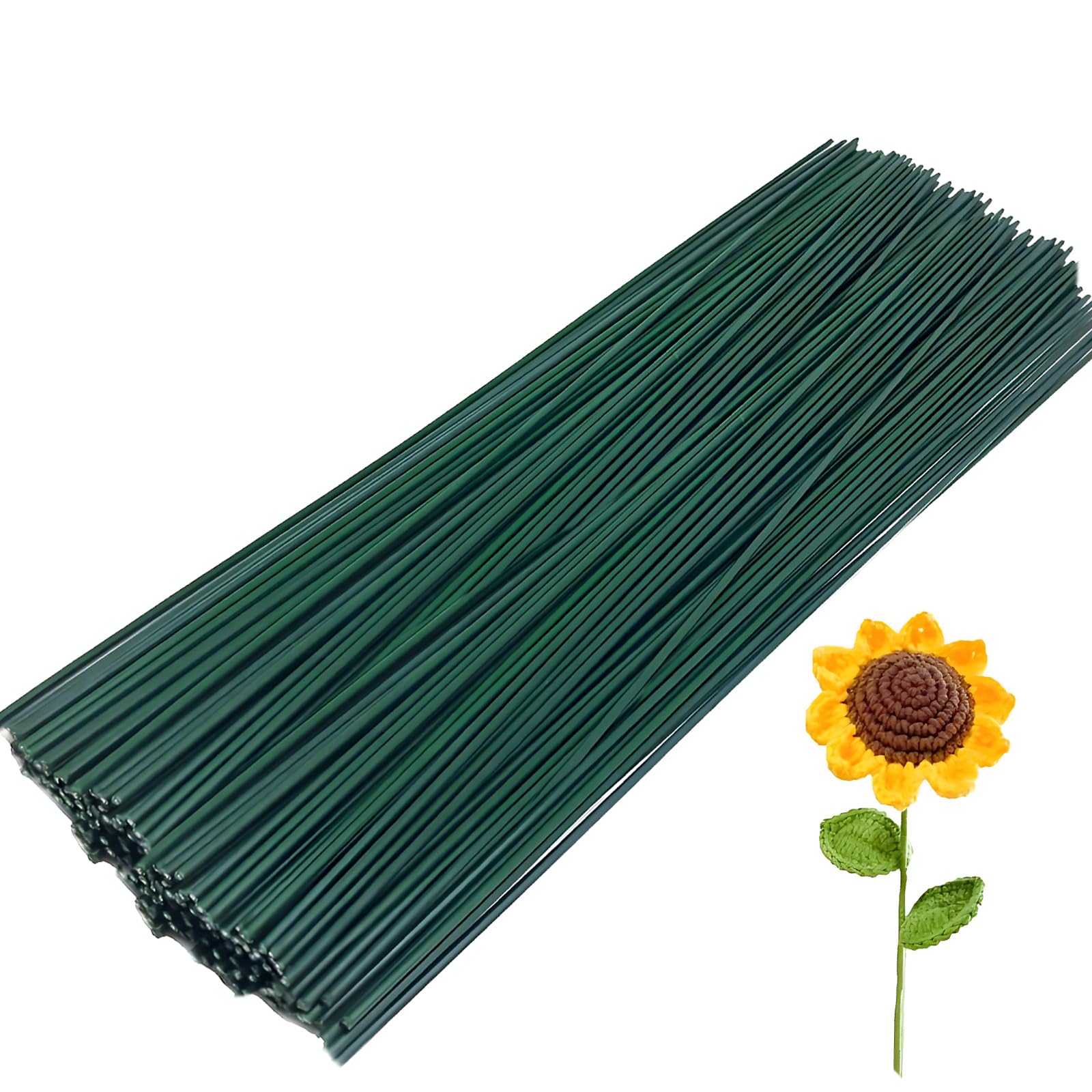 Jmoot Green Florist Wire Stems 2Mm, 50 Pcs Floral Flower Wire 30Cm Flexible Craft Floristry Flower Wires Stems For Crafting Bouquet