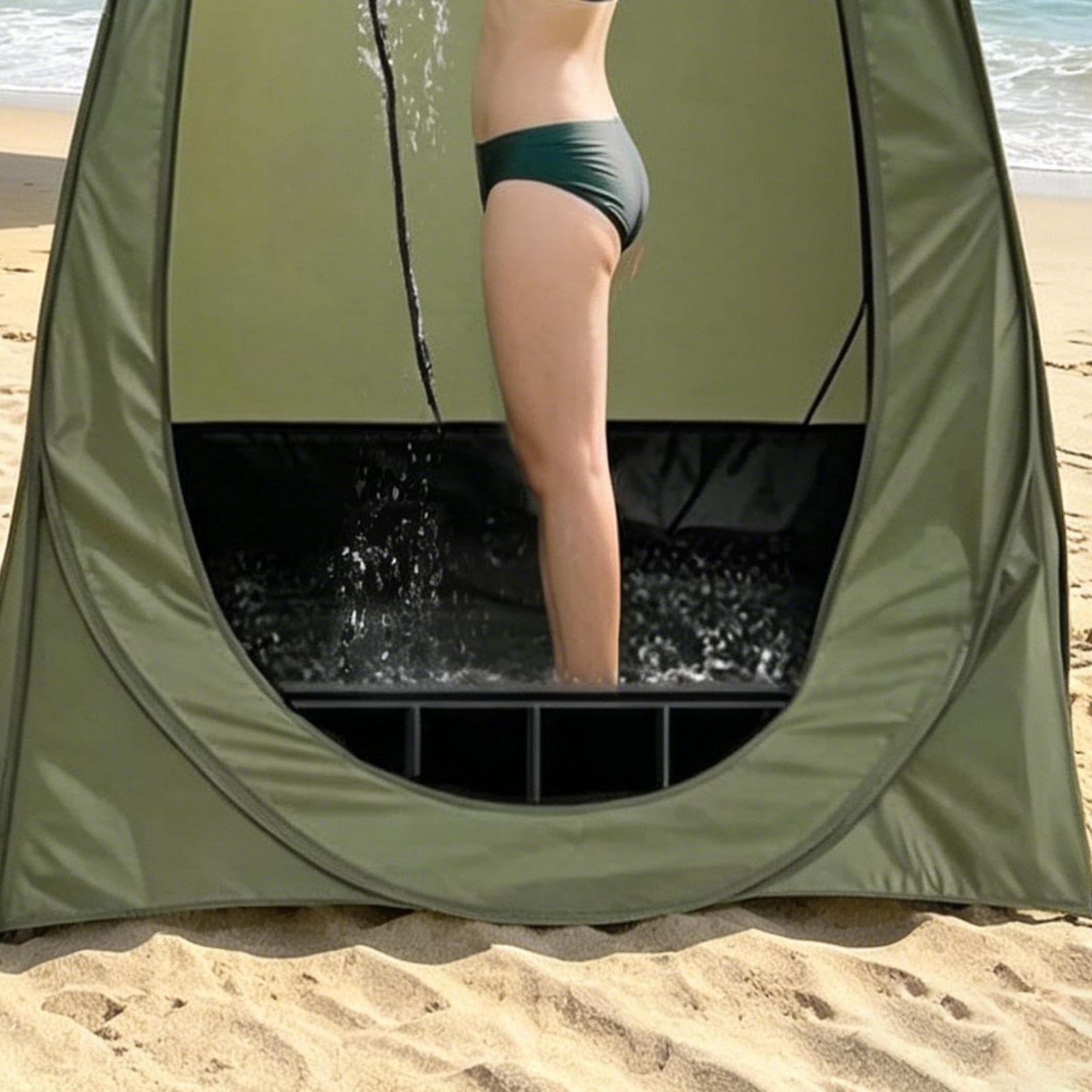 Doccia Da Esterno Vasca da Bagno Leggera in PVC 104x104x13 cm | Vasca Doccia Esterna Con Tubo Di Scarico Per Interno Esterno Bagno Spiaggia Camper Tenda Auto Escursioni Viaggio Strada