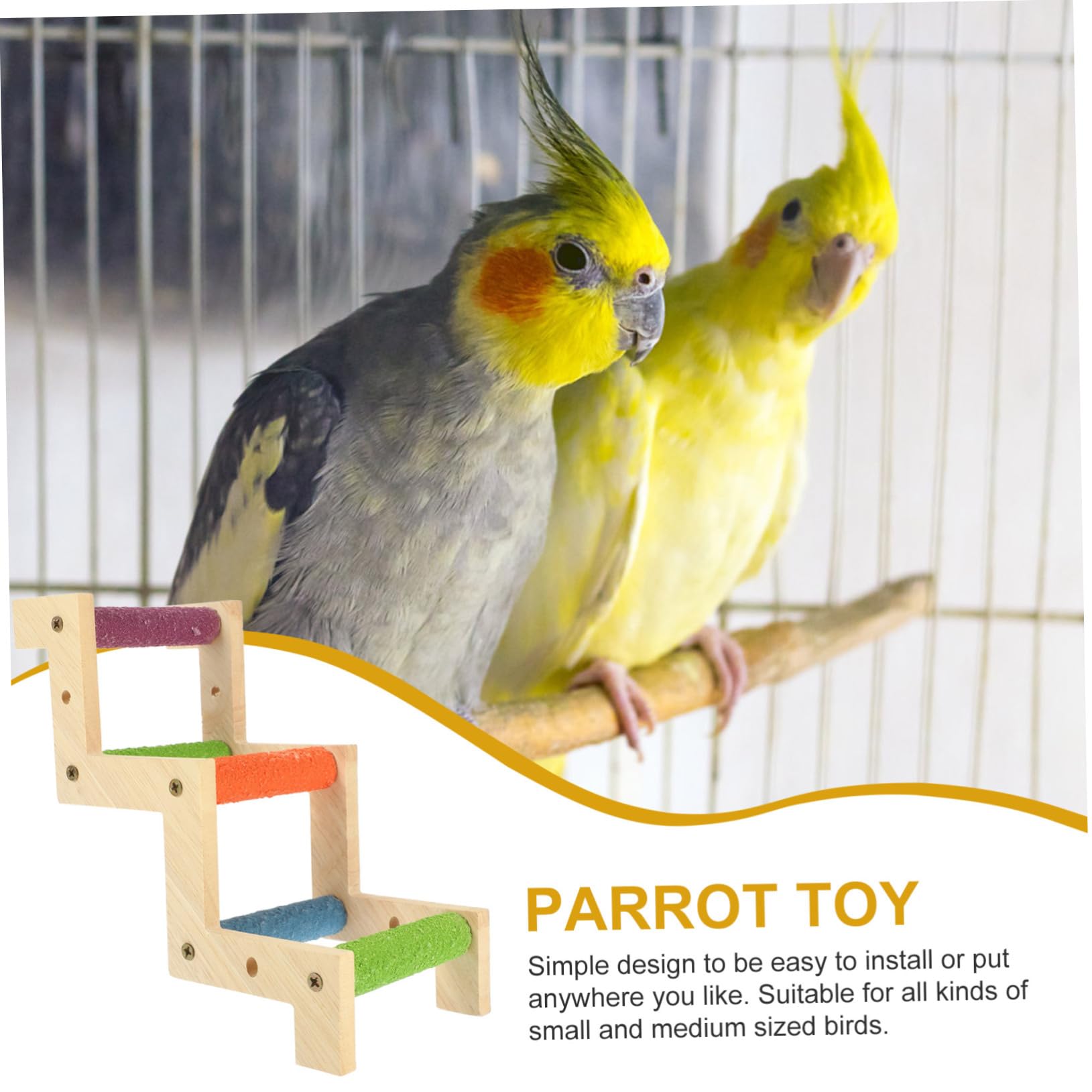 ORFOFE Parrot Ladder Bridge Toy Wooden Bird Climbing Ladder for Indoor Play Health Improvement