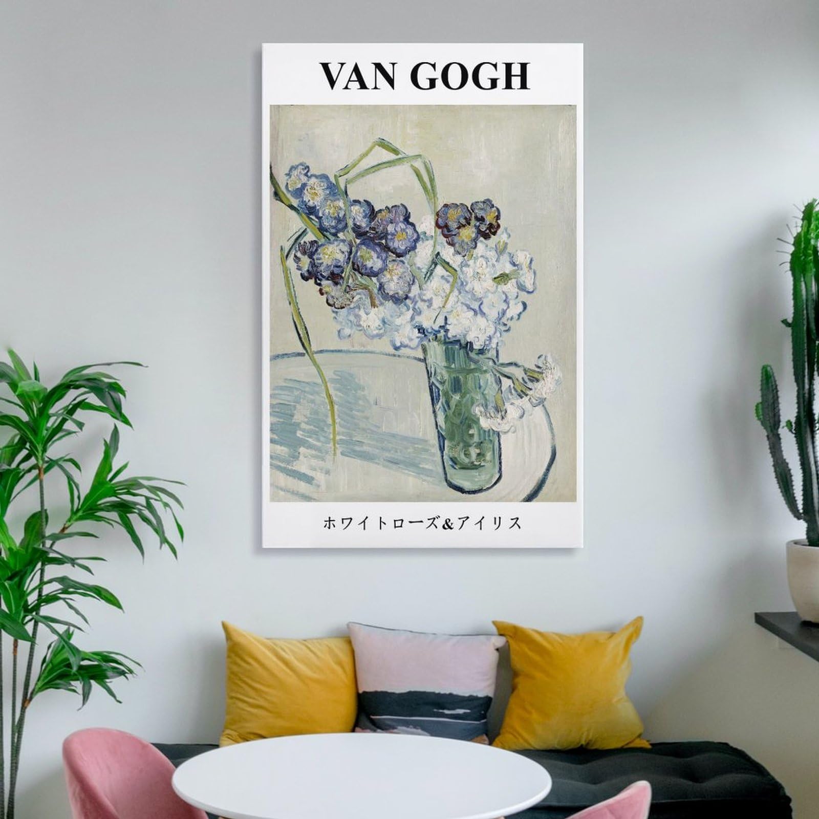 絵画油絵 ゴッホホワイトローズ装飾8