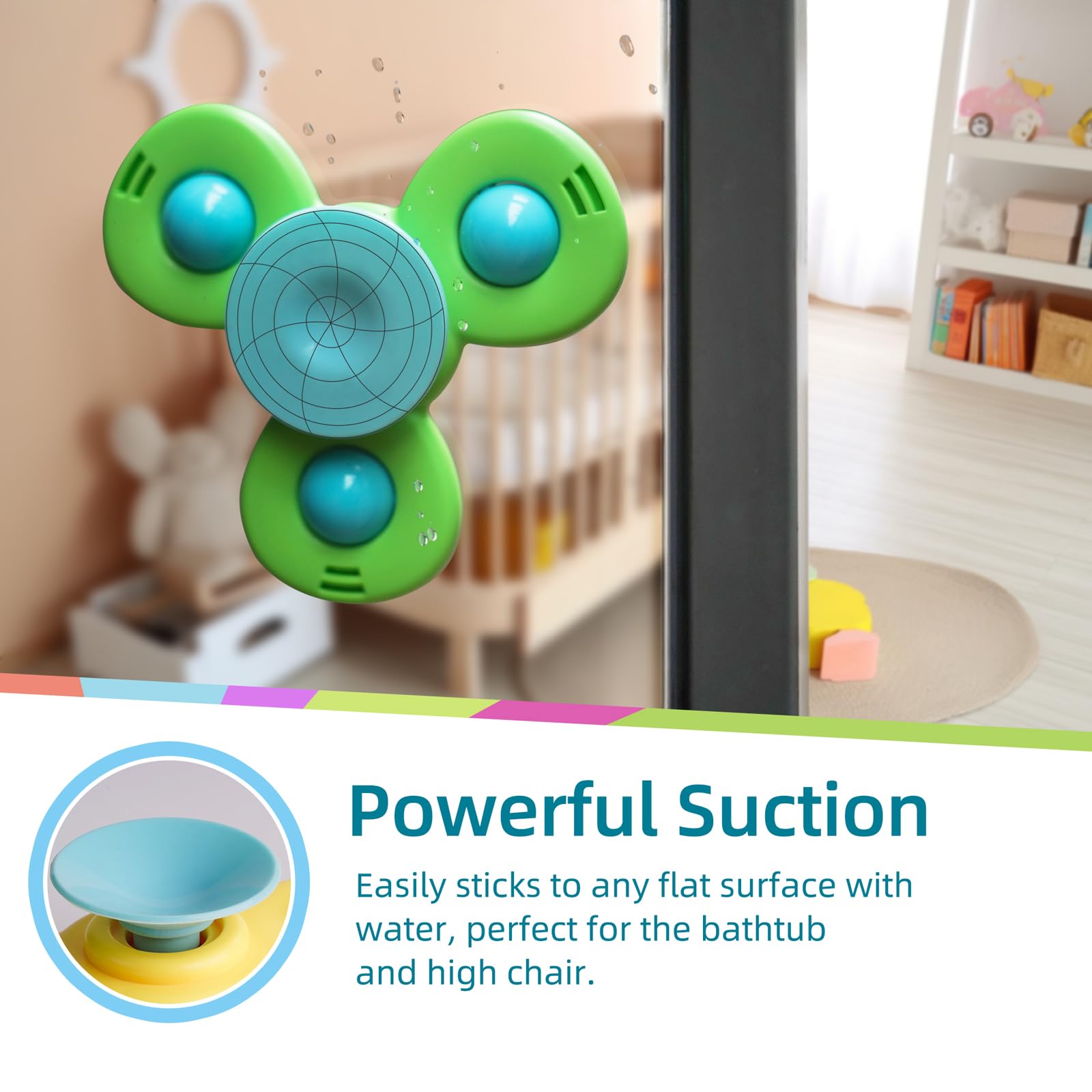 LiKee Strong Suction Cup Fidget Spinnerz Sensory Bath