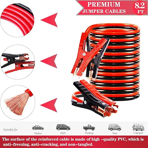 Miniatura 2 de Kit de Emergencia para Automóvil en Carretera - Kit de Seguridad para Automóvil Kit de Emergencia para Automóvil con Cables Puente Kit de Asistencia