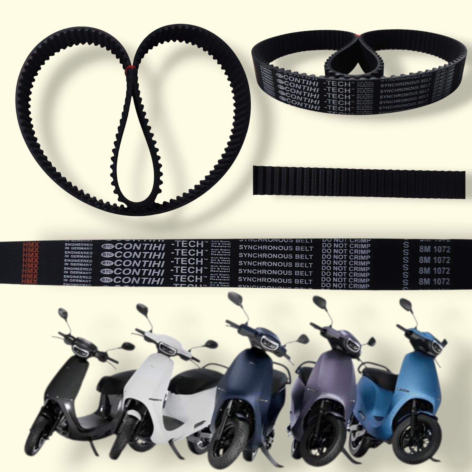 Compatible with Ola Gen 2 Fan Belt, Part No. 1072, Replacement Drive Belt (1.)