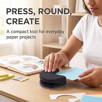 Corner Round Punch Rounded Corner Cutter With Chips Tray For Paper Scrapbook Pictures Business Cards Invitations Paper Craft Projects Diy Handmade Tool,Black Clever treatment