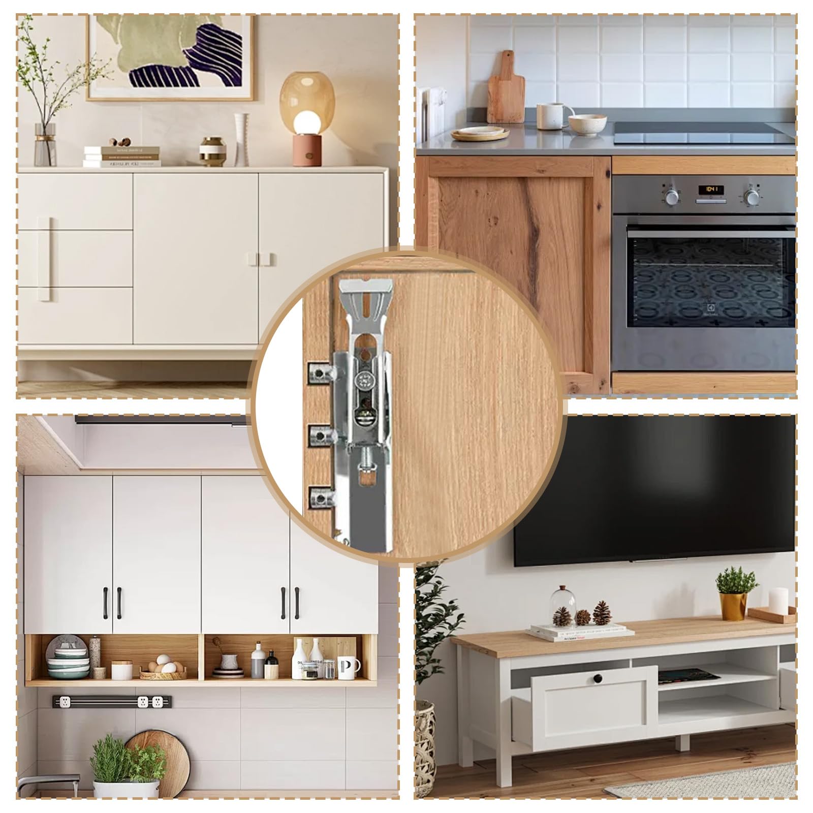 2Pcs Kitchen Cabinet Sospensione Rail, Universal Hidden Kitchen Cabinet Staffa Regolabile 150 kg Codice Sospensione per Armadio Montato A Parete Heavy Duty Cucina Parete Armadio Montato A Parete