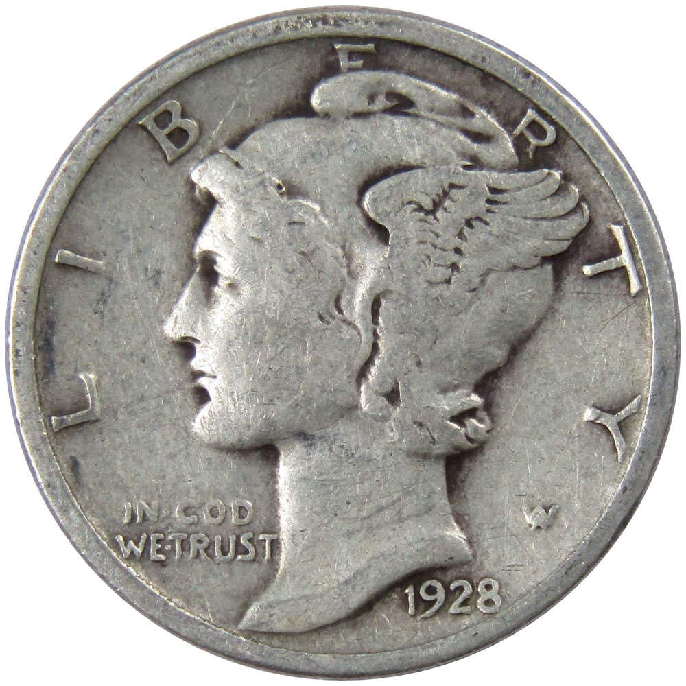 1928 Mercury Dime Circulated Silver 10c Coin Collectible