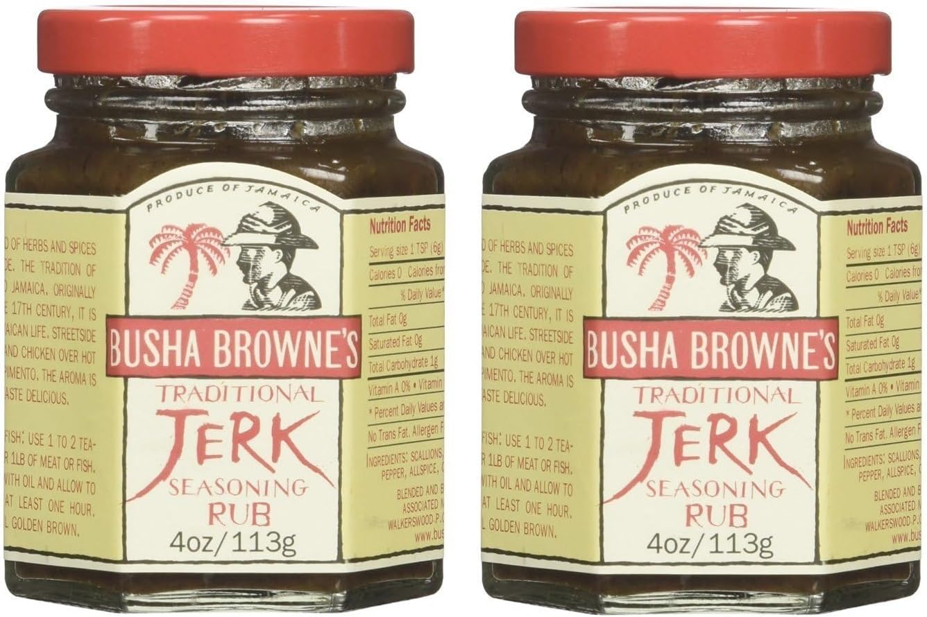 Busha Browne Jerk Seasoning Rub, 4 oz (Pack of 2)