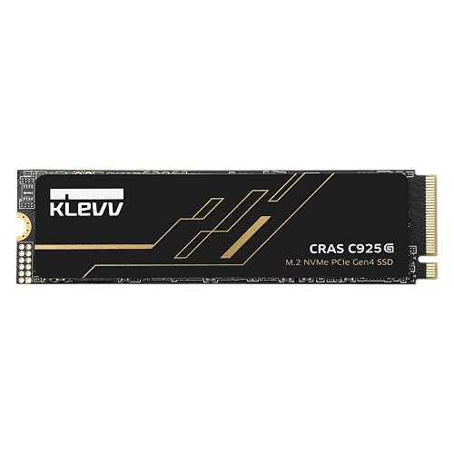 KLEVV CRAS C910 SSD 1TB, M.2 NVMe 2280, PCIe Gen4x4 Internal Solid state Drive with Heatsink, Up to 5000MB/s Data Transfer Speed, High-Performance Storage Solution (C925G, 2TB)
