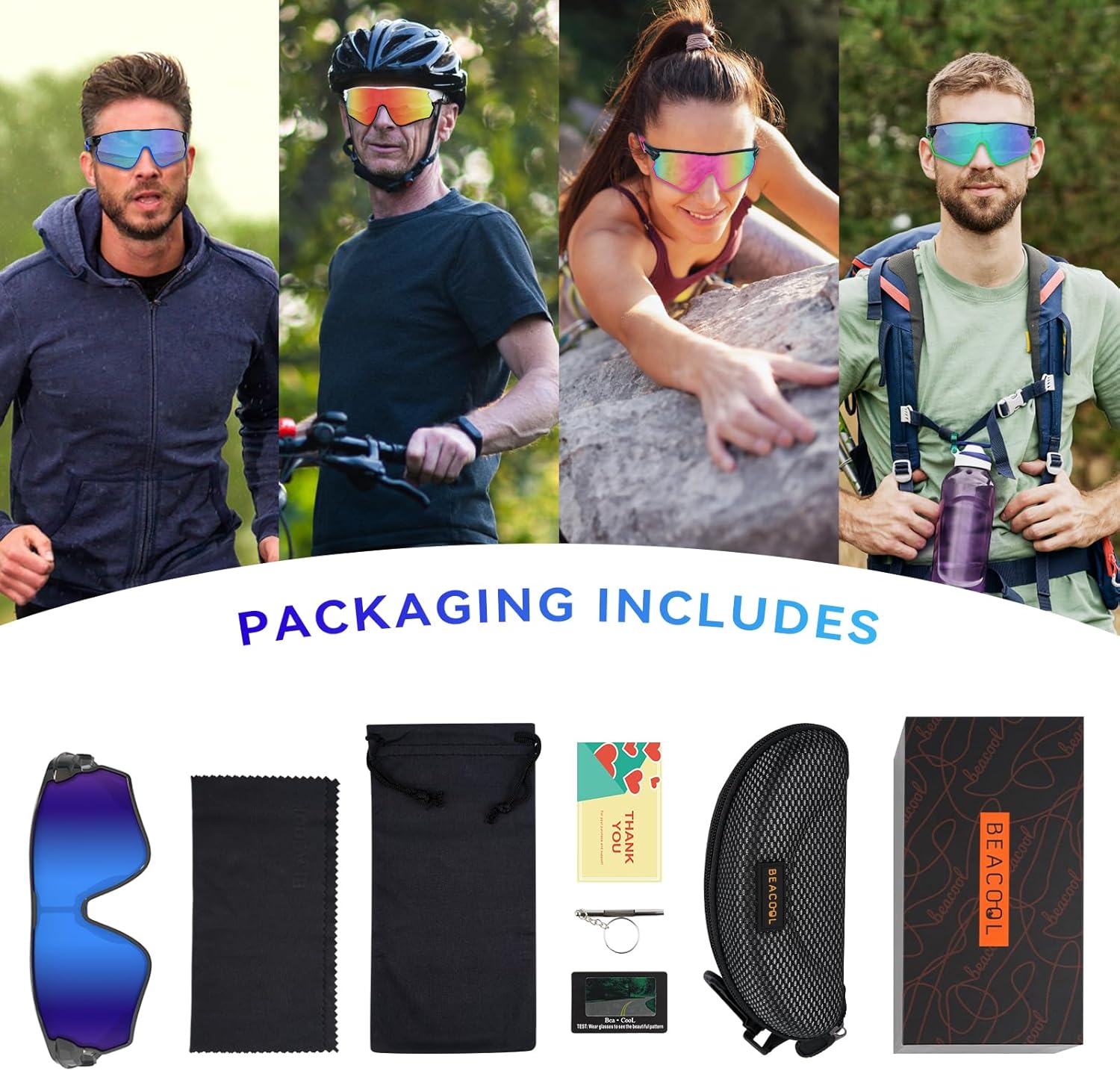 BEACOOL Polarized Sports Sunglasses for Men Women Youth Baseball Cycling Running Driving Fishing Golf Motorcycle TAC Glasses - Image 7