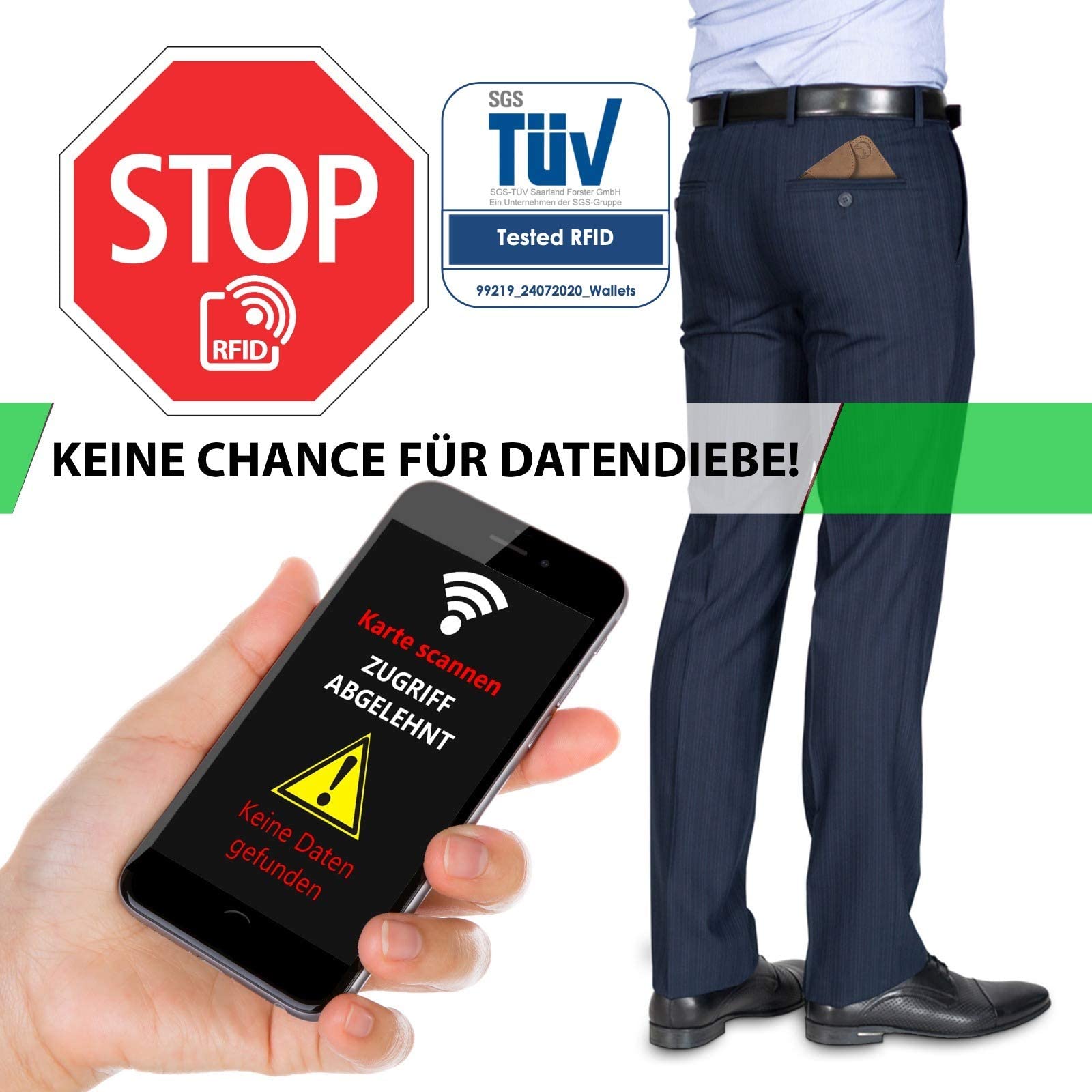 Kreditkartenetui Echtleder | Geldbörse mit RFID-Schutz | Wallet für 10 Karten | für Damen und Herren mit schöner Geschenkbox