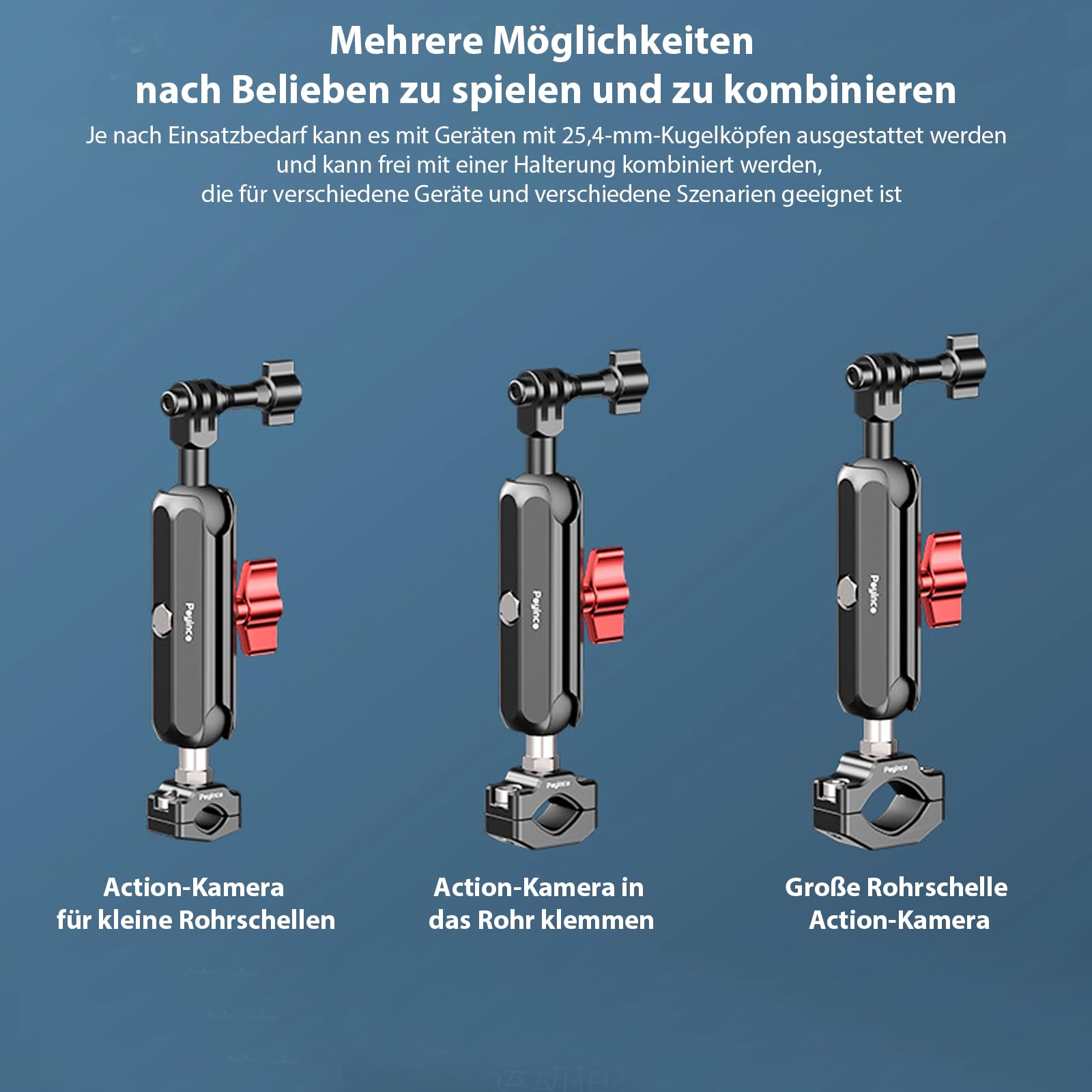 Motorrad Lenkerhalterung Montagebasis,Kompatibel mit RAM Mount, aus Aluminiumlegierung,Haltebereich 21mm-32mm,mit 1 TPU Kugel für Motorrad, Fahrrad, Spiegel, GoPro, Akaso