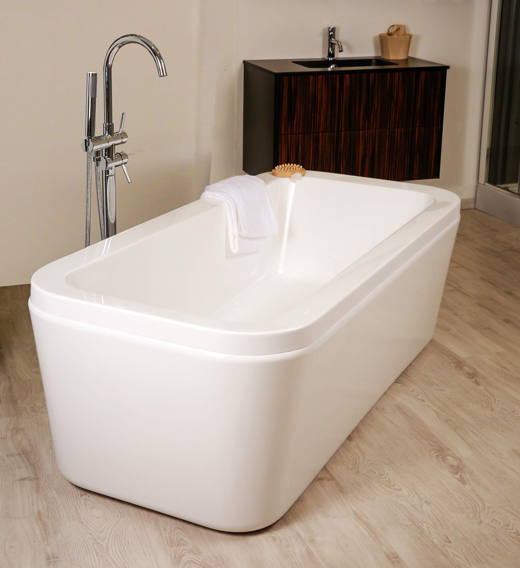 Bañera Exenta BATZ, Acrílico Reforzado, Latón, 180 x 80 cm, Blanco