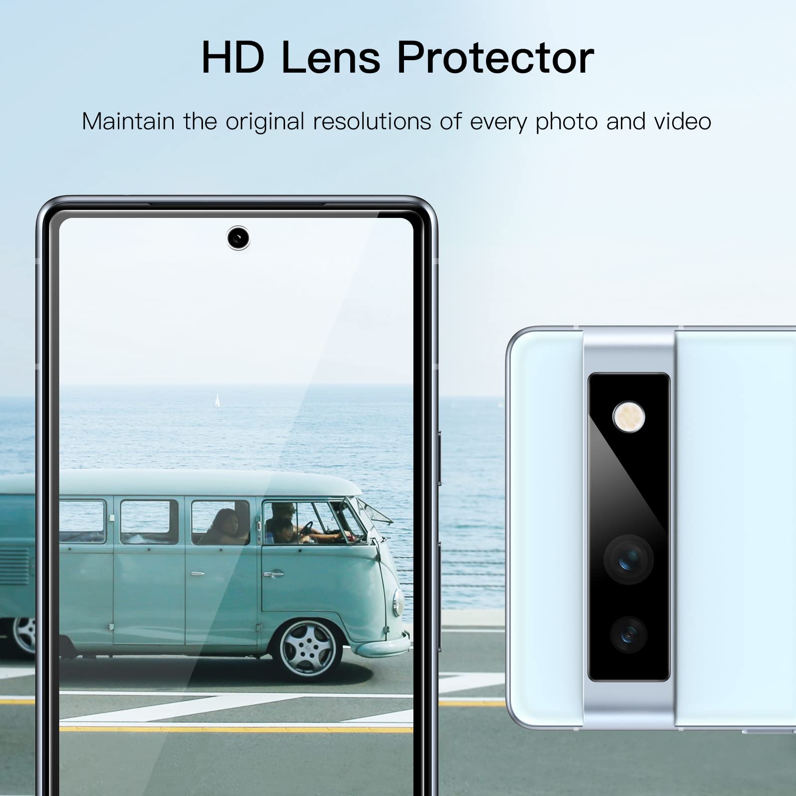 JETech Vetro Temperato Per Google Pixel 7a – 3 Pezzi, Compatibile Con Impronta Digitale, HD Trasparente E Anti-Graffio