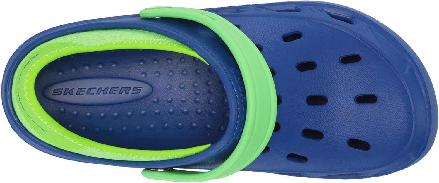  | Skechers Foamies Boy's Foamies Swifters II Clog w/Collapsible Heel, Blue/Lime, 11 Big Kid | Clogs & Mules
