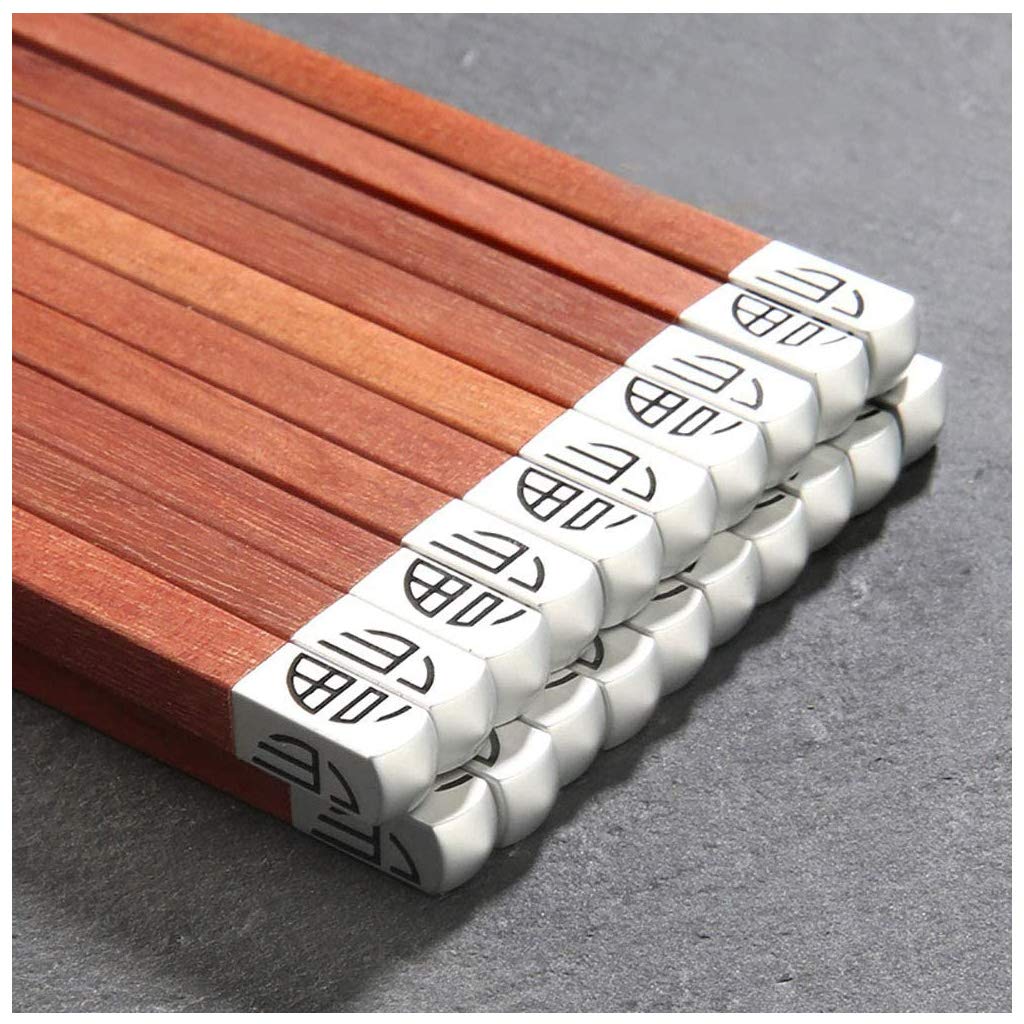 Bopstichi di Legno Naturali Set Regalo, 10 Coppie di Bacchette in Legno Riutilizzabili, Lavabili in Lavastoviglie, Fatti a Mano Corse di Sushi Coreane Giapponesi per A
