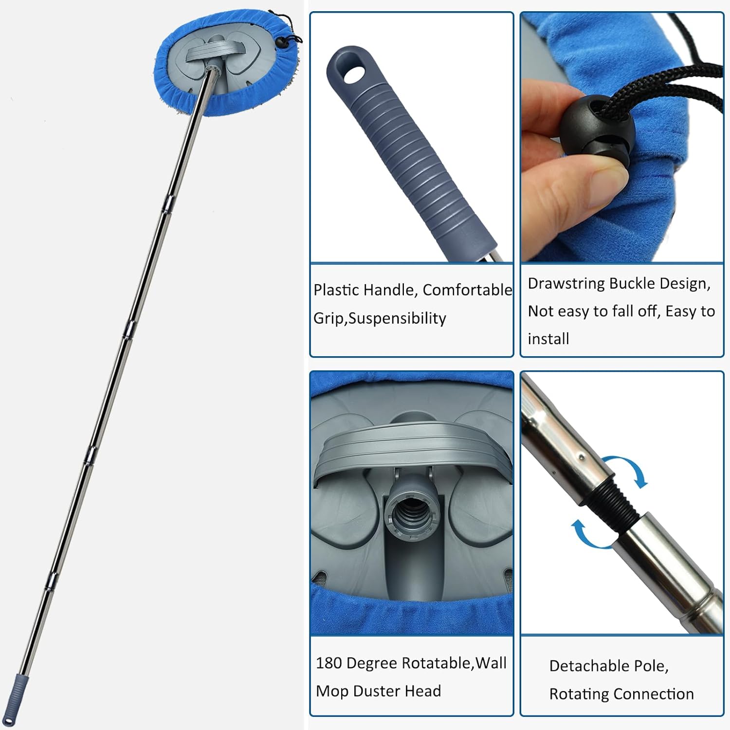 Max 83'' Wall Mop, Wall Cleaner with Long Handle, Ceiling Dust Mop °