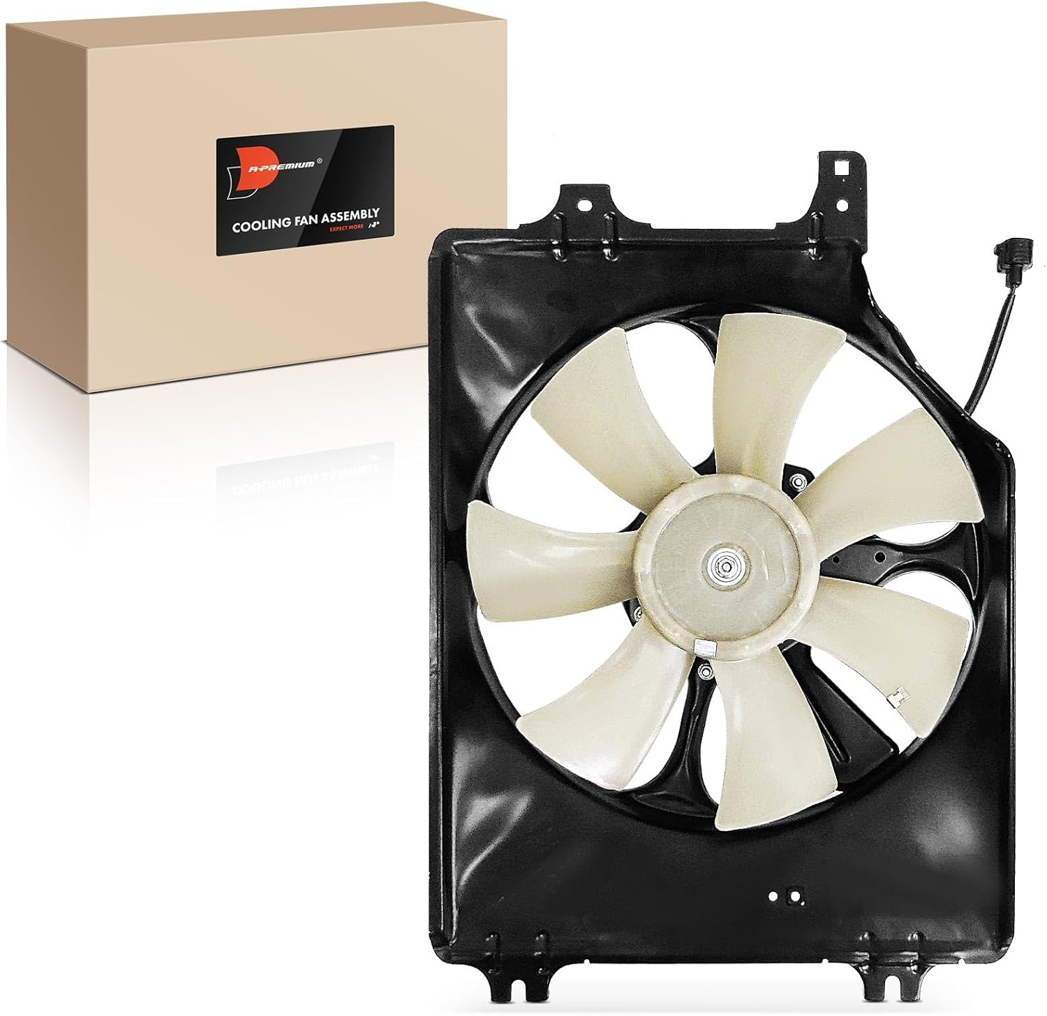 A-Premium A/C Condenser Fan Assembly Compatible with Select Acura Models - RL 2005-2012, 3.5L 3.7L - Replace# 38611RJAJ01, 38616RJAJ01