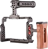 Andoer Camera Rig Aluminum Alloy Replacement Kit with Wooden Handle on Top Video Handle for Sony A7R III, A7 II, A7III - 1