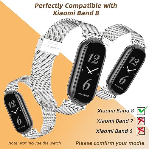 Miniatura 4 de MIJOBS Correa para Xiaomi Mi Band 8 Correa de repuesto transpirable para Mi Fit Band 8 SmartWatch Correas Pulsera Pulsera para Mujeres Hombres