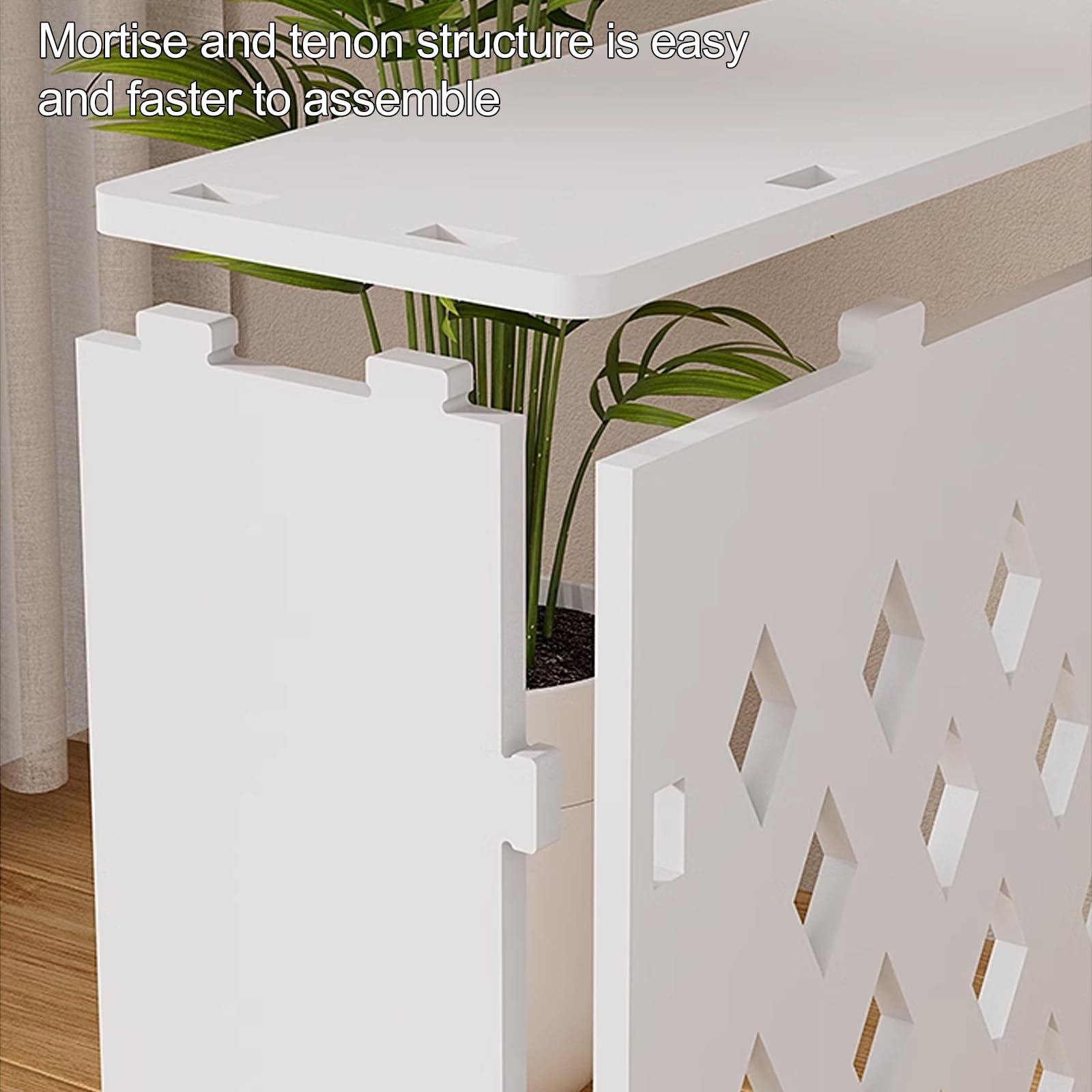 Generico Copritermosifone Moderno, mobiletto riscaldante, Elegante mensola da Pavimento per Soggiorno e Camera da Letto, Protezione per Tubi, 70x70x20 cm (27,6x27,6x7,9 Pollici) - Home Decor Solution