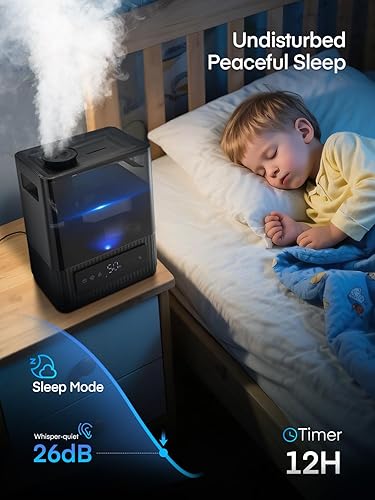 Miniatura 4 de FOHERE Humidificador inteligente para dormitorio, humidificador silencioso de niebla fría de 6 litros con tiempo de funcionamiento de 60 horas,