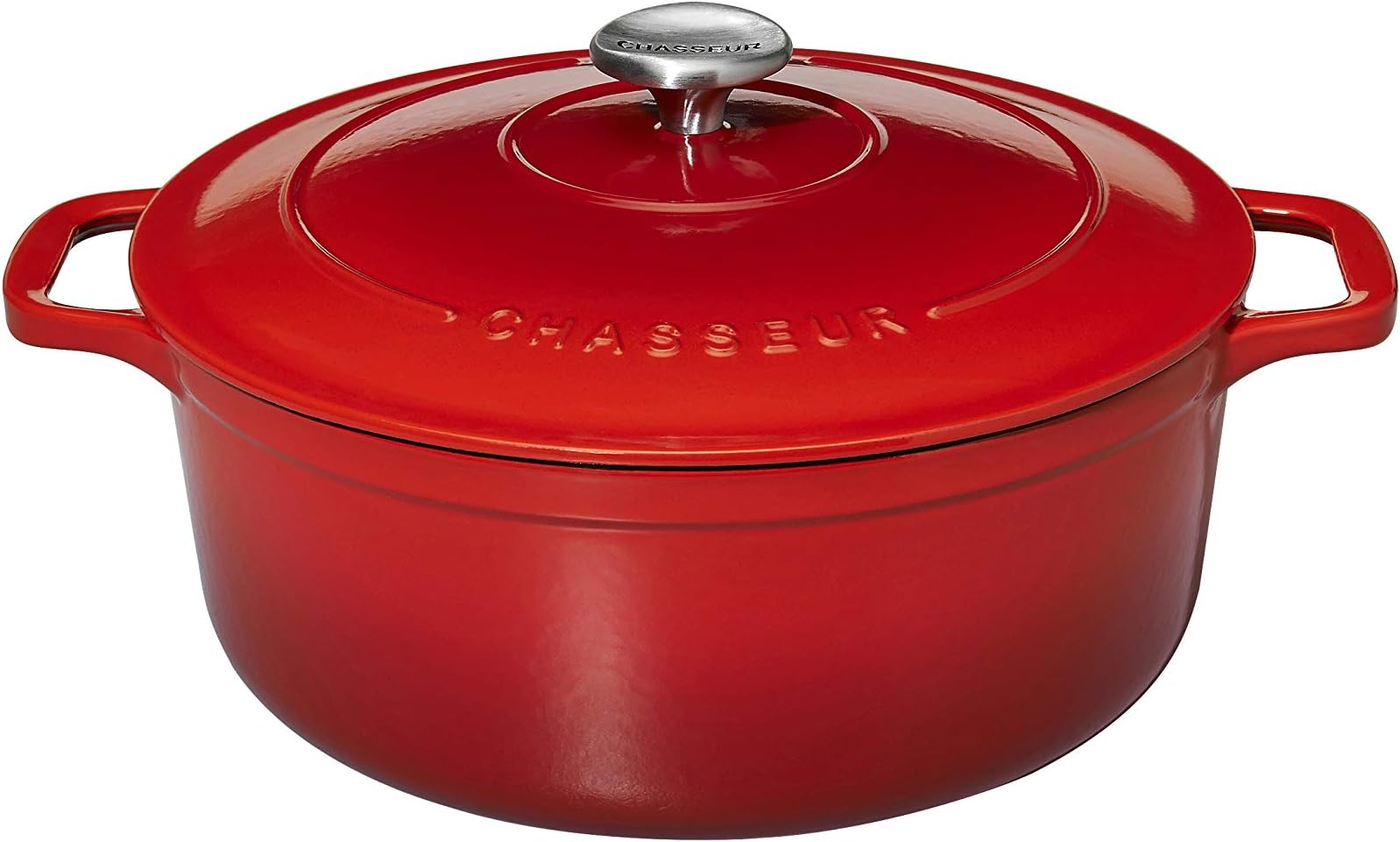 Chasseur Round Casserole, Chilli Red, 26 cm, 5.2 Litre