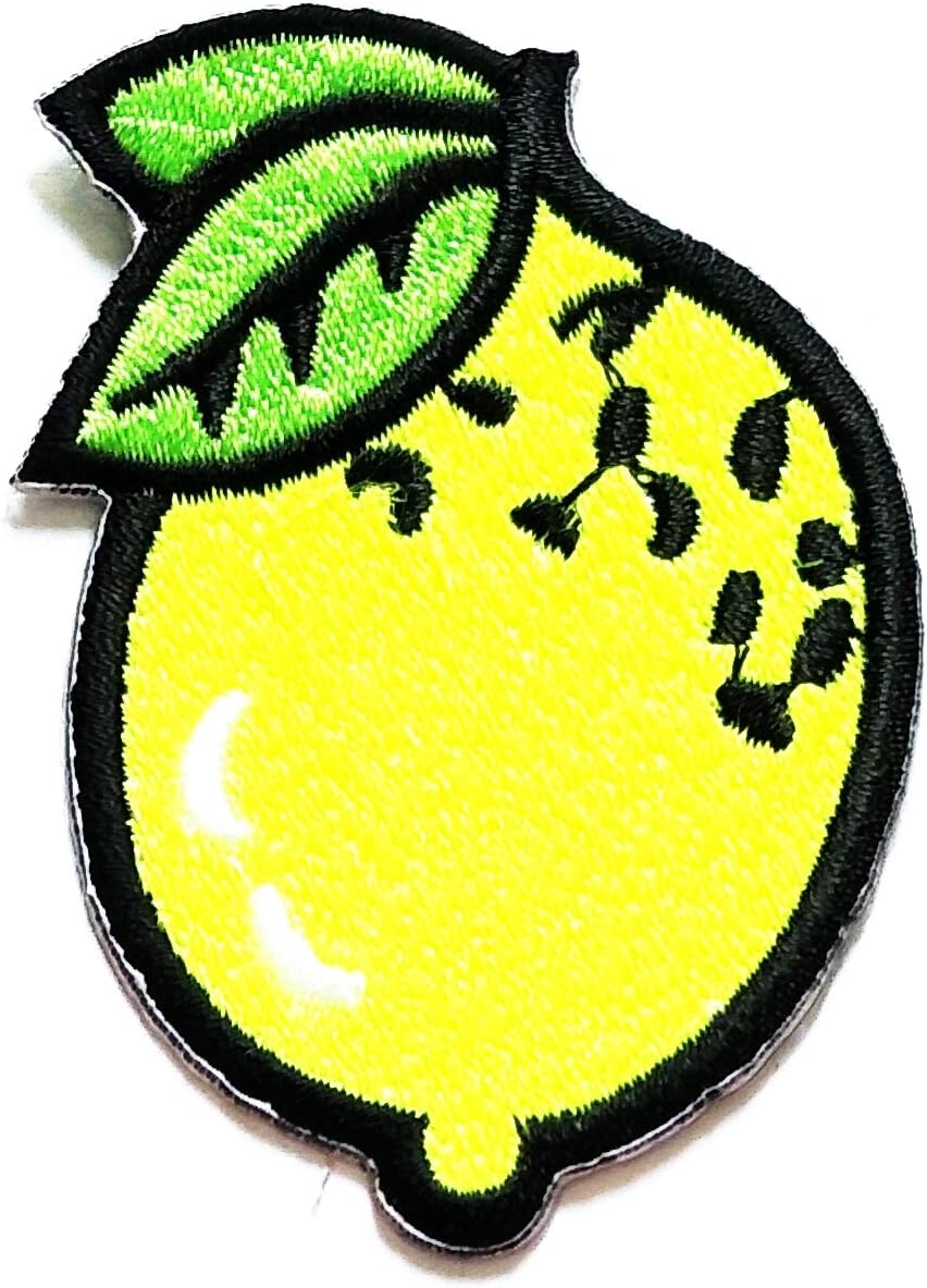 Nipitshop Patches Yellow Lemon Fruit Sour Fruit Fashion Cartoon Kids Patch Embroidered Iron On Patch for Clothes Backpacks T-Shirt Jeans Skirt Vests Scarf Hat Bag