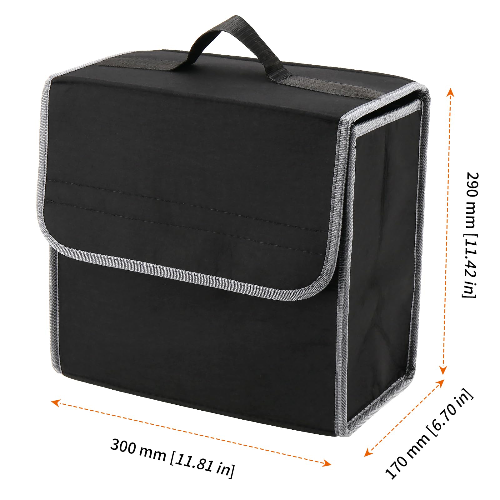 2 borse pieghevoli per bagagliaio auto, organizer per bagagliaio, borsa portaoggetti pieghevole nera per riporre attrezzi, 30 x 29 x 17 cm