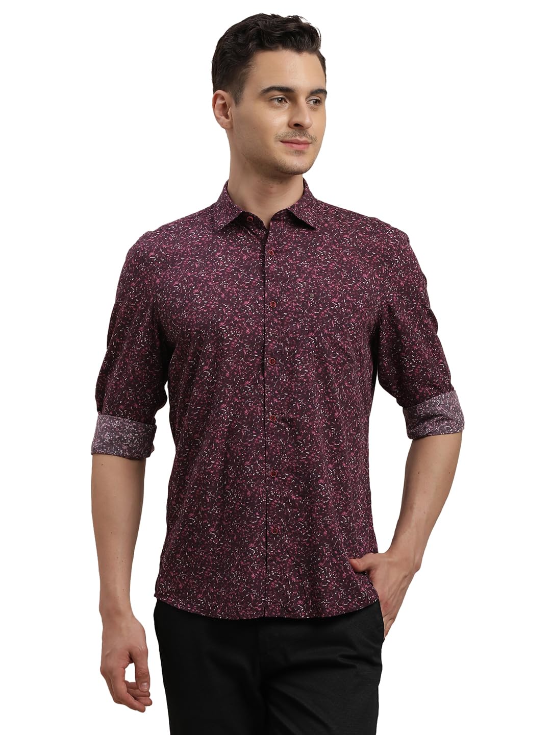 Chemise en coton modal premium marron châtaignier coupe ajustée Turtle - 7