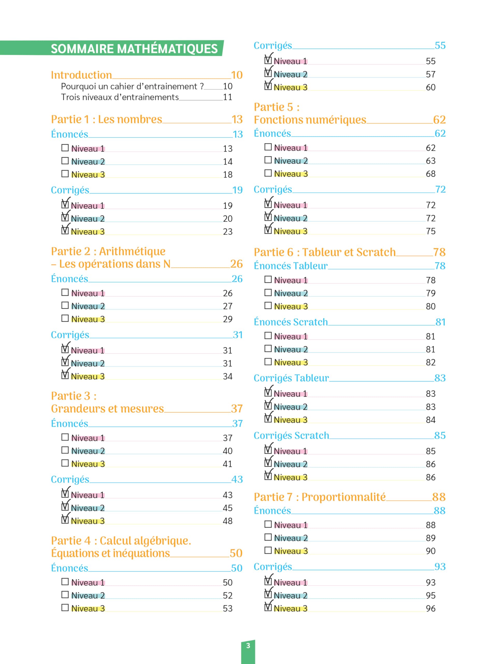 Mon cahier d'entrainement Mathématiques Français - Concours CRPE 2026-2027 - L3/M2