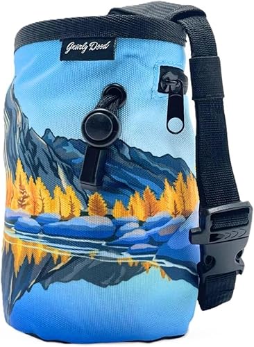 Miniatura 3 de Bolsa de tiza para escalada en roca, para exteriores, gimnasio y bouldering, cinturón ajustable, cierre de cordón duradero y bolsillo con cremallera