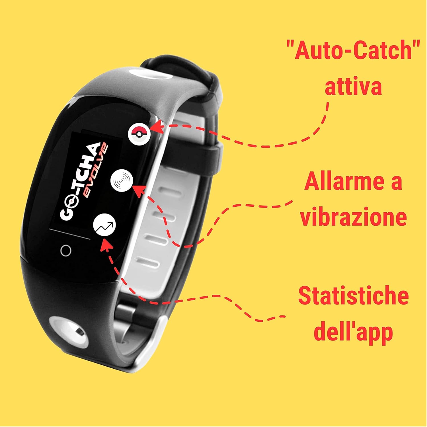 Datel | Go-Tcha Evolve 2022 per Pokémon Go | cattura automatica dei Pokémon con braccialetto LED in nero | compatibile con iOS e Android | braccialetto personalizzabile | accessori per Pokémon Go Datel | Go-Tcha Evolve 2022 per Pokémon Go | cattura automatica dei Pokémon con braccialetto LED in nero | compatibile con iOS e Android | braccialetto personalizzabile | accessori per Pokémon Go