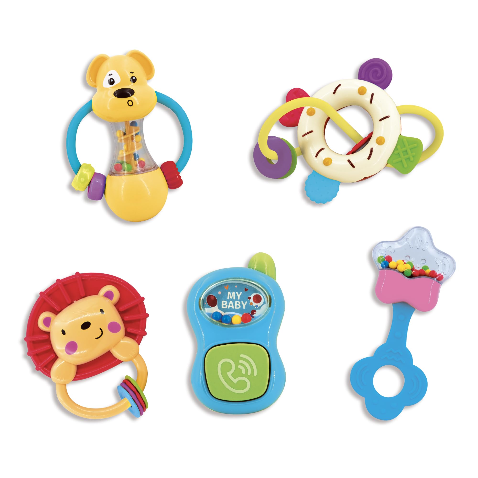 Lisciani, CAROTINA BABY, First Toys, Sensory Gift Set for Babies from 3 months, 5 Educational Toys: Rattles, Teething Rings - Image 2
