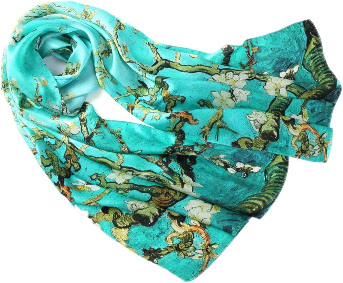 Prettystern 100% zijden damessjaal artwork schilderij Van Gogh art prints  avondstola - bloeiende amandeltakken P309 : Amazon.nl: Kleding, schoenen \u0026  sieraden