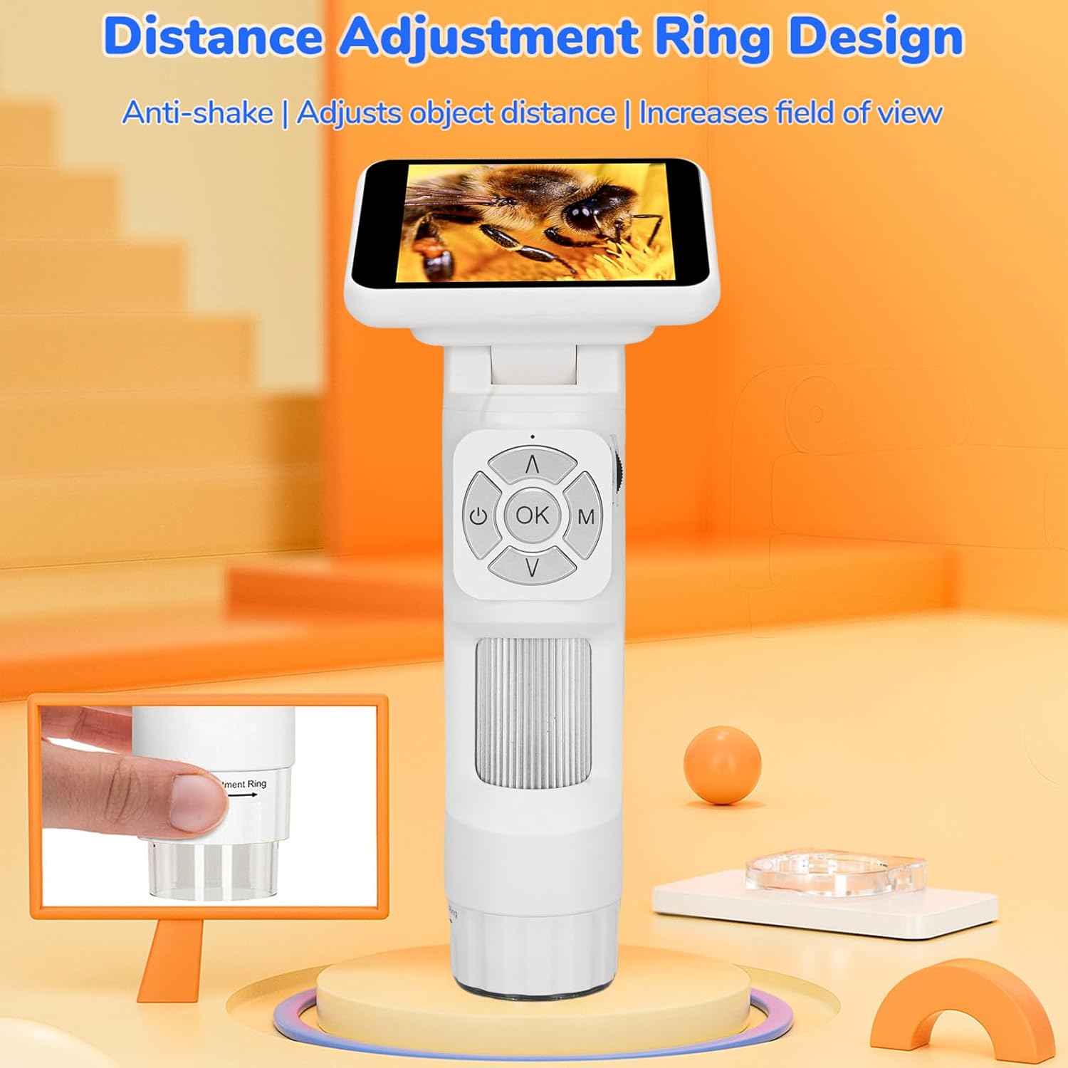 Generic 子供のための顕微鏡大人、2.8インチスクリーン8 LEDライト付きポケットミニLCDデジタル顕微鏡PCビュー1080