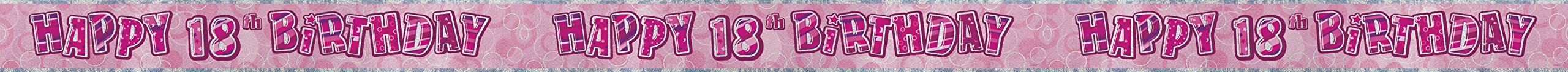 Unique Party 92068 - 9ft Foil Glitz Pink Happy 80th Birthday Banner — view 94