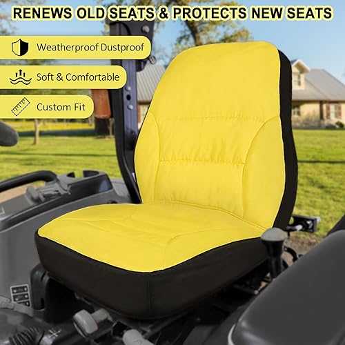 Miniatura 2 de Funda de asiento grande acolchada de hasta 18 pulgadas de alto, compatible con John Deere LP95233 para tractor utilitario compacto serie 3E3R4M,