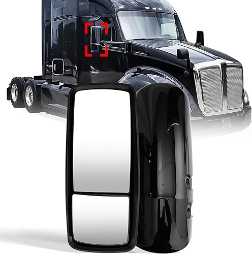 Vista 24 de High Soar Kenworth T680 T880 - Conjunto de espejo retrovisor motorizado con descongelación calentada, repuesto para Kenworth T880 T680 T680 lado