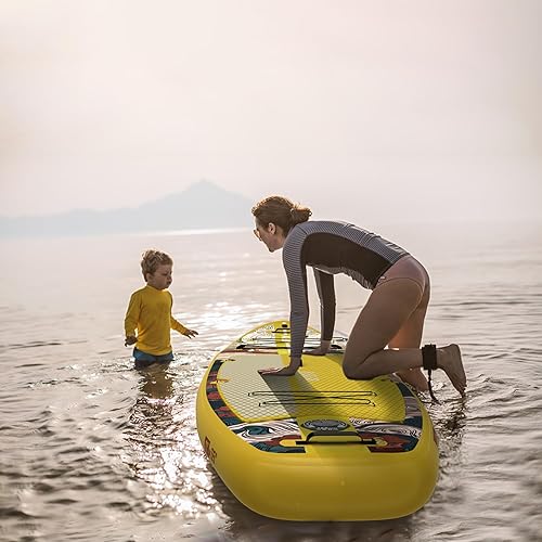 Miniatura 11 de ABBOARD Inflatable Stand Up Paddle Boards - Extra Wide Fishing Paddleboard,Cool Design,Ultra Stable Standup SUP,5 Handles,15 D-Rings, Camera Verde