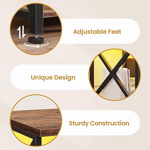 Miniatura 6 de BTHFST Soporte de TV con luces LED y tomas de corriente, para televisores de hasta 80 pulgadas, centro de entretenimiento con 6 cajones con estantes