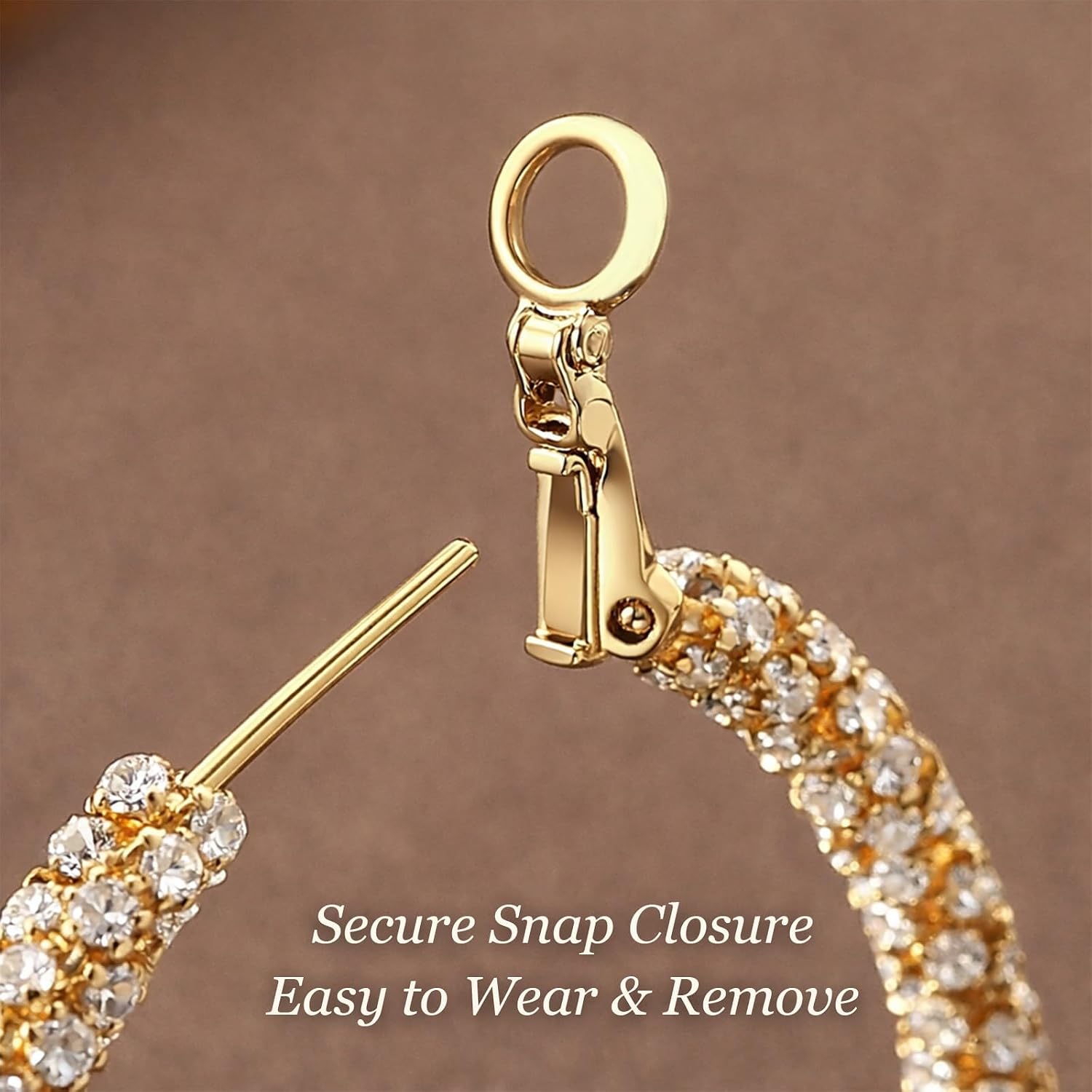 Rhinestone Hoop Earrings for Women Large Hoop Earrings Sparkly Big Hoops Earings Statement Jewelry for Women Party Prom Dresses 2026