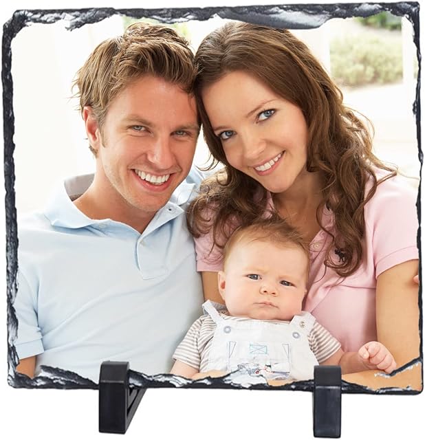 Personalised Matt finish Photo Printed Rock Slate Square Gift custom picture