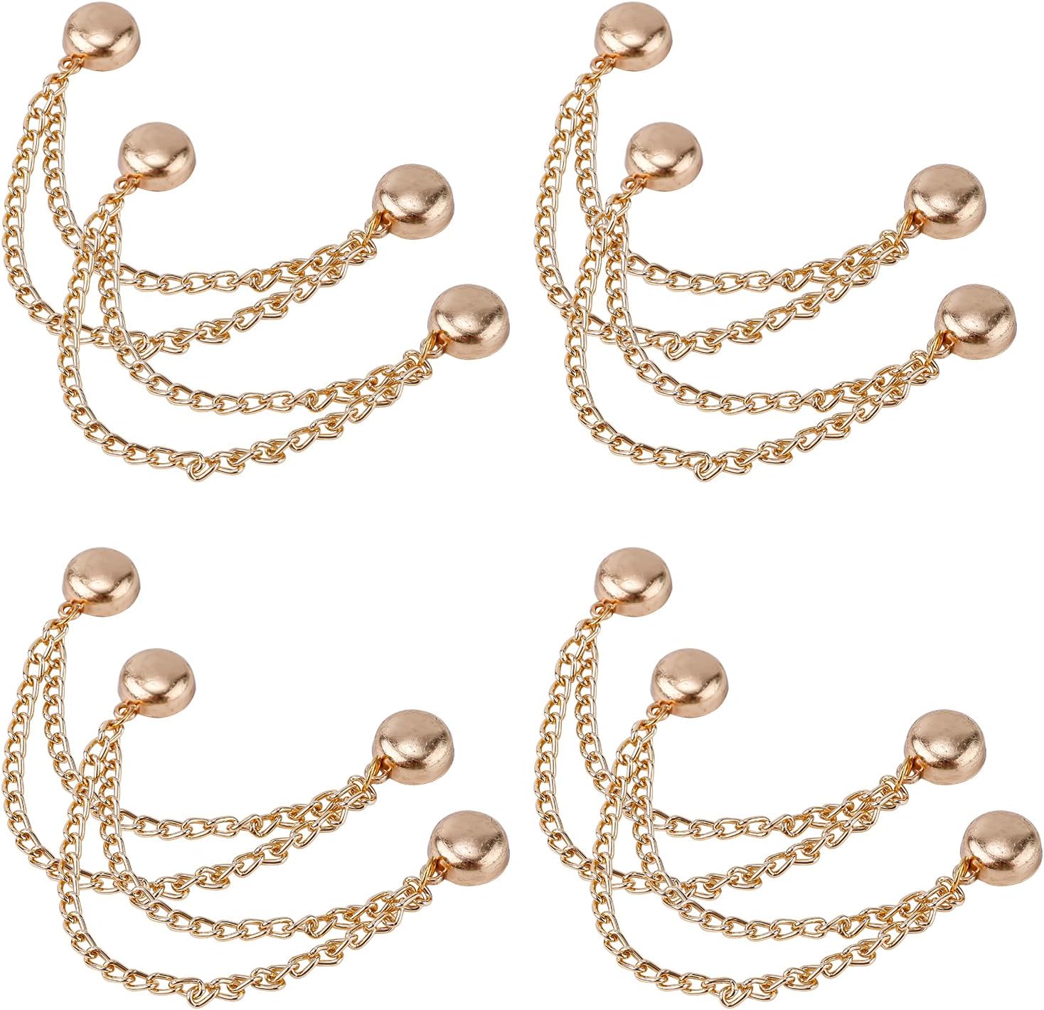 8pcs Multi-Function Magnetic Clothing Clips, Magnetic Button Clips with Chain Widely Used Magnet Clothing Pins Pant Waist Tightener Clip for Shirt Skirt Pants Dress(Silver)