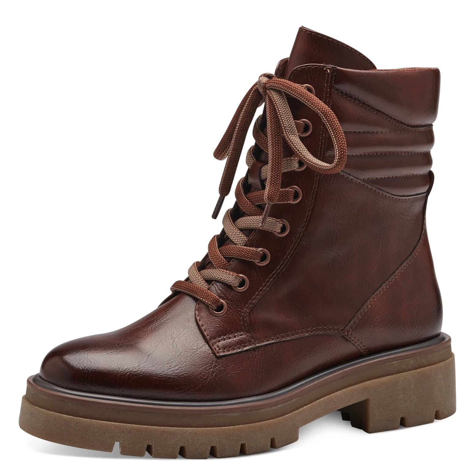 MARCO TOZZI Damen Stiefeletten zum Schnüren aus Kunstleder Plateau