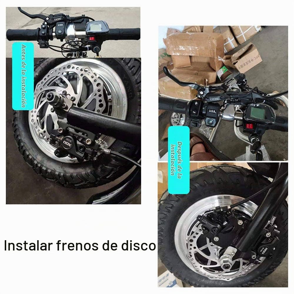 Accesorio para silla de ruedas para bicicleta de mano eléctrica, dispositivo de tracción para silla de ruedas de 500 W, 3 Velocidades,Con Luz Delantera, BateríA De 48 V 17 Ah, Alcance 70 Km,A