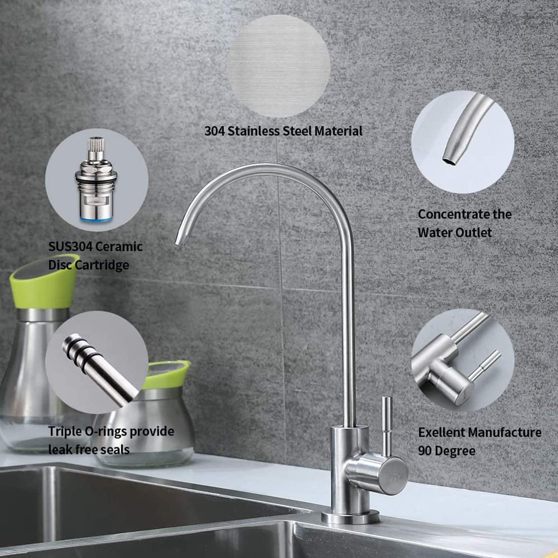 ALTON SUS52080 RO Water Filter Faucet - Brushed Nickel -2