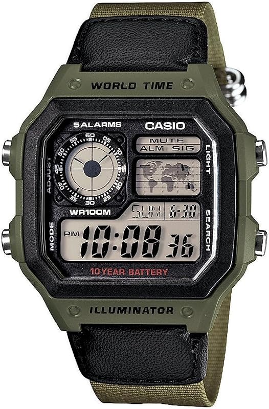 Reloj para hombre AE1200WHB-3BV con batería de 10 años