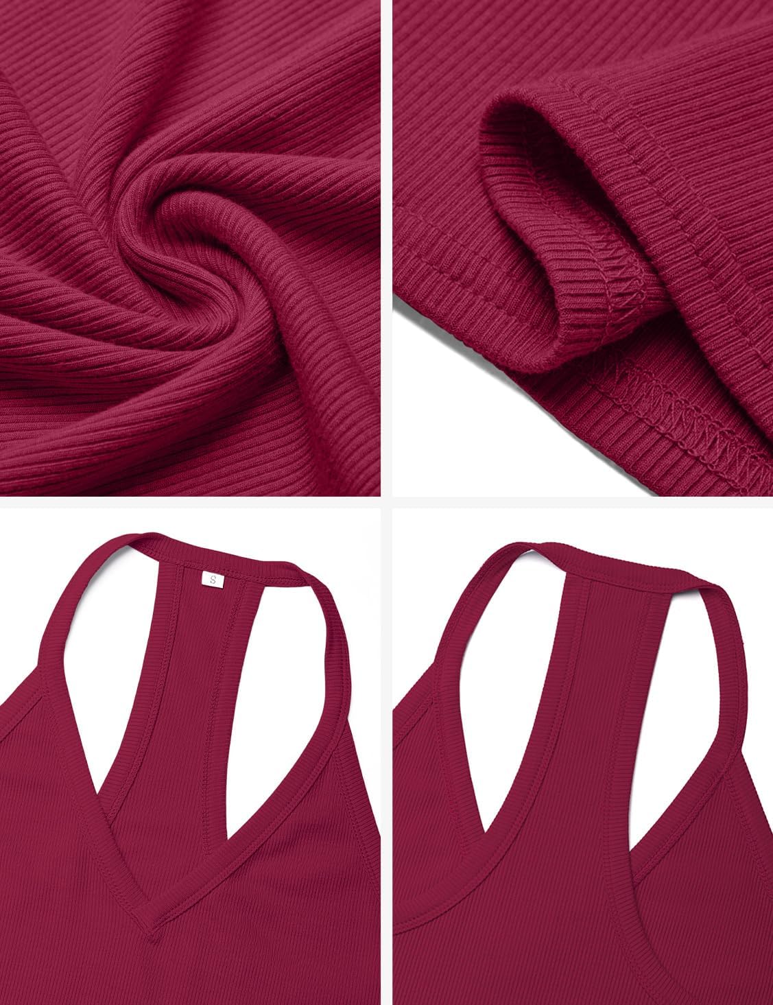 Workout Tops for Women Spaghetti Strap Ribbed Camisole Tops 2026 Basic Slim Fitted V-Neck Racerback Shirts - Image 4